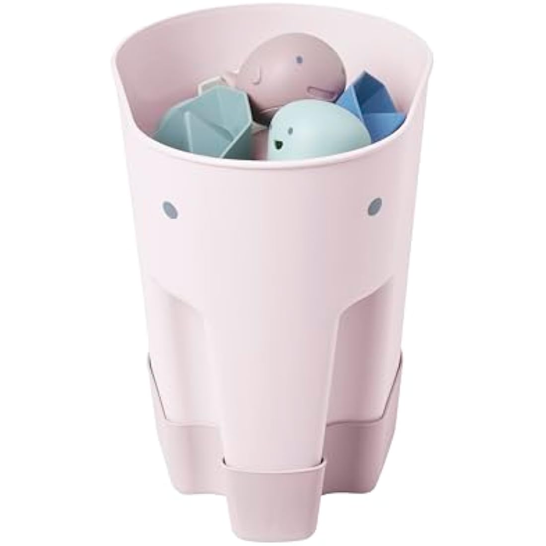 Shnuggle Ellie Bath Toy Storage Scoop | Baby & Toddler Bath Toy Drying Caddy with Drip Tray - Blush