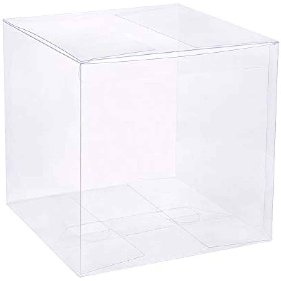 BENECREAT 10PCS Clear Wedding Favour Boxes 14x14x14cm Square PVC Transparent Gift Boxes for Candy Chocolate Birthday Party Gift Wrapping