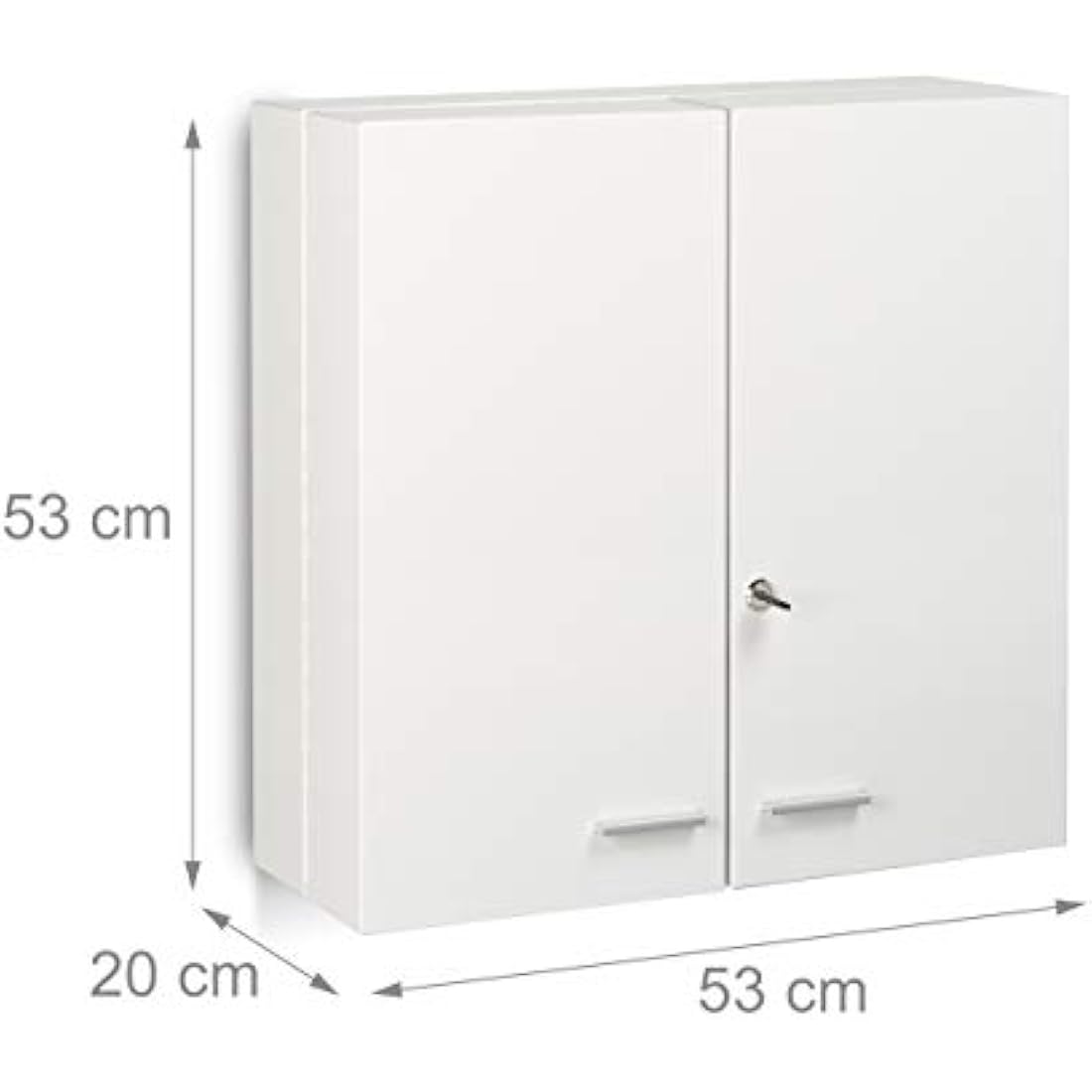 Relaxdays XXL Medicine Cabinet, Premium Locking w/ 2 Doors, 11 Compartments, HxWxD: 53 x 53 x 20 cm, First Aid Cupboard, White