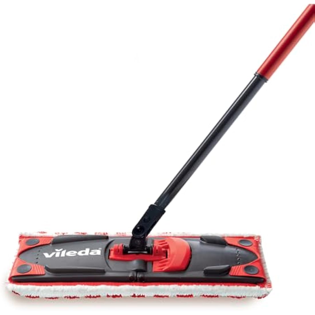 Vileda UltraMax Flat Mop and Bucket Set, Red, 2 Count (Pack of 1)