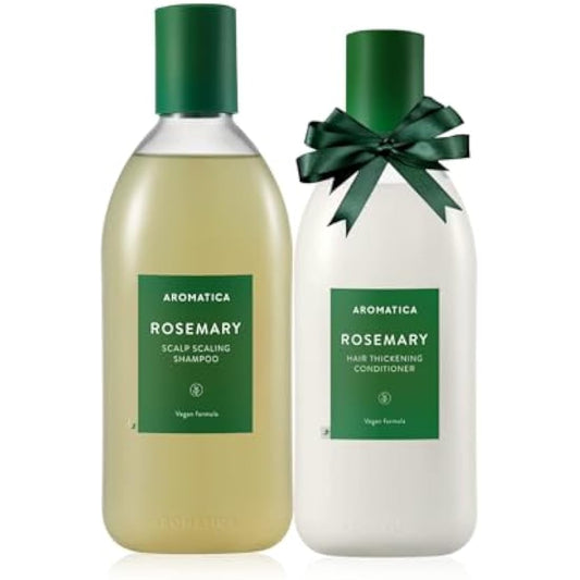 AROMATICA Rosemary Scalp Scaling Shampoo and Conditioner Set 13.53 fl.oz each – Vegan Hair Care Gift Set with Rosemary Oil. Sulfate Free Shampoo Conditioner For Hair Growth