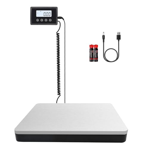 UNIWEIGH Postal Scales,440lb/0.35oz High Precison LCD Display Shipping Scales,Heavy Duty Stainless Steel Postage Scale with Hold Tare Function,Large Parcel Scale for Luggage,Package,Warehouse,Home,Pet