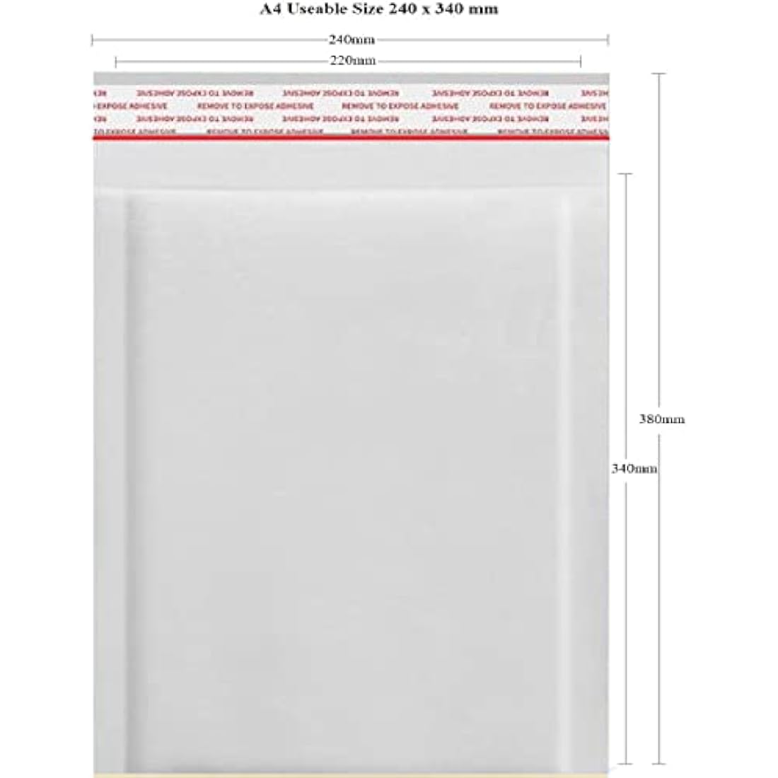 NaXew Padded Envelopes A4, with Easy Tear Strip Peel + Seal Bubble Mailer Bags Postal Wrap Envelope Cushioned Protective Packaging 220 x 340 mm (White A4, 10pcs)