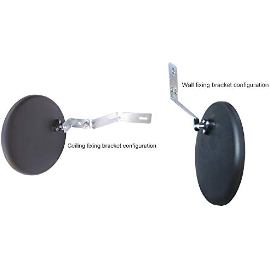 SNS SAFETY LTD Convex Traffic Safety Mirror for Driveways, Warehouses, Garages and Offices, Black (Diameter 22 cm, with Wall Bracket)