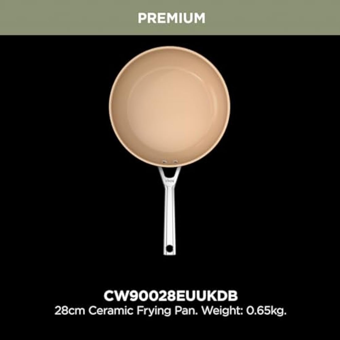Ninja Extended Life 28cm Ceramic Frying Pan, Non-Stick (No PFAs, PFOAs, Lead or Cadmium), Induction Compatible, Stainless Steel Handle, Oven Safe to 285°C, Grey & Terracotta, CW90028EUUKDB
