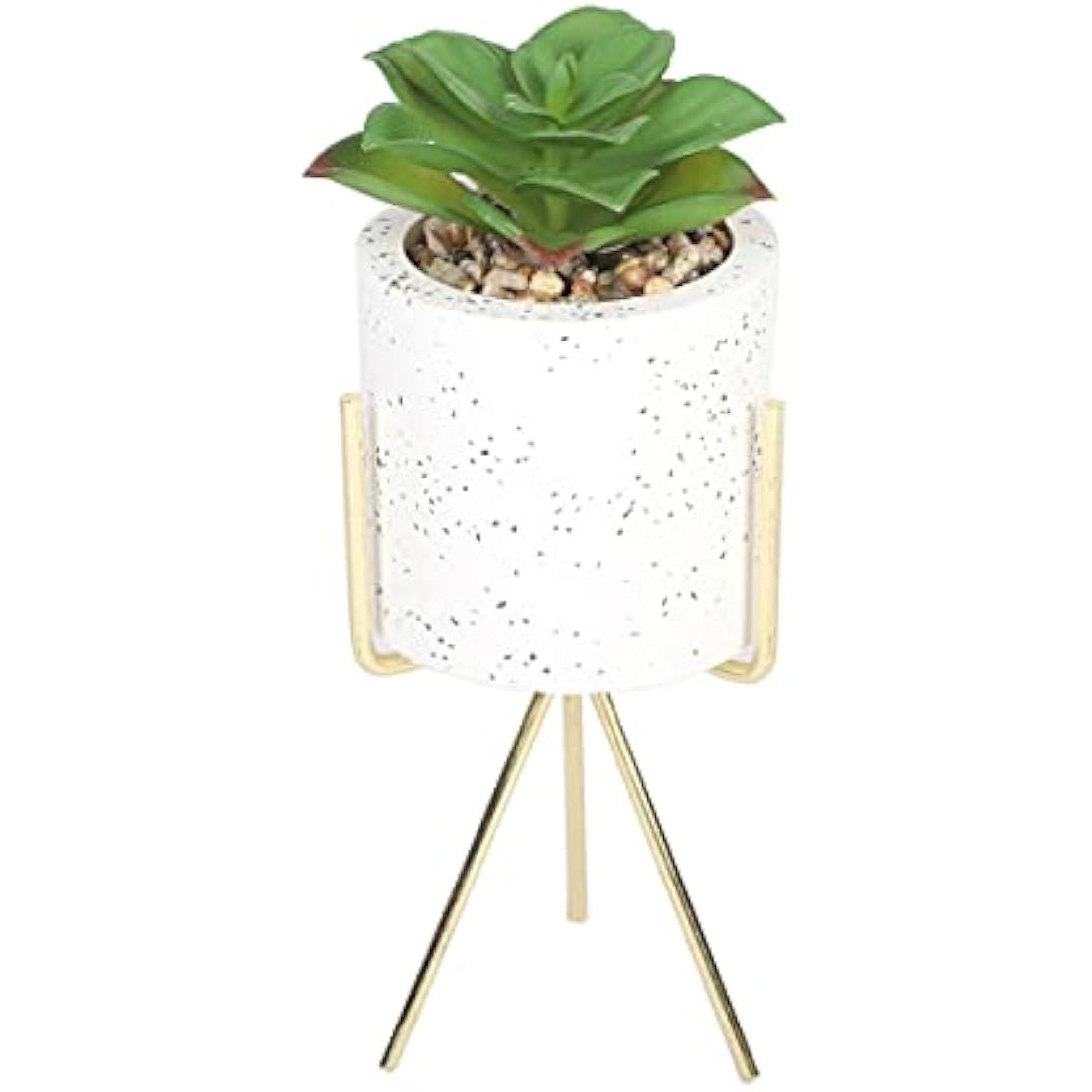 Sleepdown Halo Green Artificial Faux Plant Succulent Speckle Pot Stand for Home Office Bathroom Decor Indoor Decoration Aesthetics