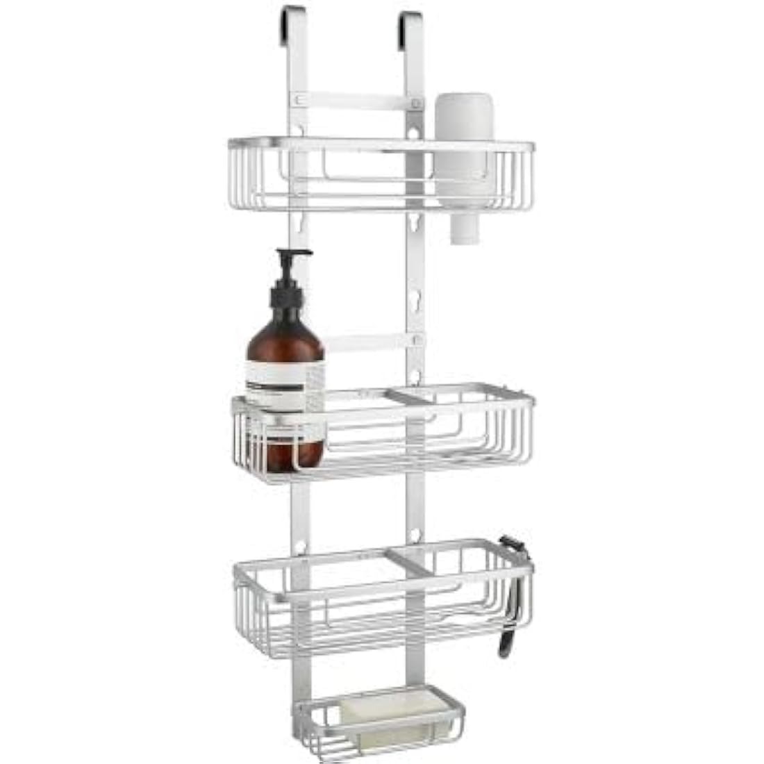 lakeland Adjustable Bath & Shower Caddy – Hangs Over Door Or On Wall Aluminium To Prevent Rusting