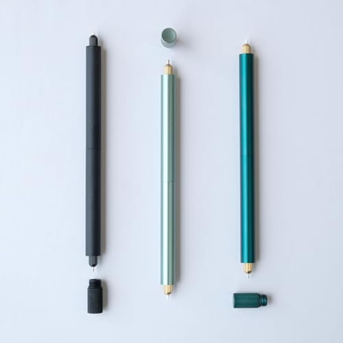 Tom's Studio Lumos Pro Duo Tip (Sage) | Refillable Fineliner, Writing & Brush Pen | Comes with 11 Tips, 3ml Deep Black Ink Sample & 2x Ink Reservoirs