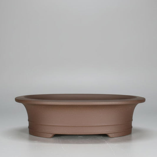 21cm Unglazed Bonsai Pot | Oval | 21cm x 18cm x 6cm | Brown
