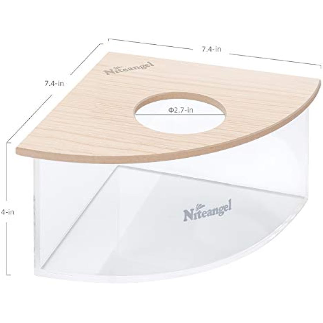 Niteangel Small Animal Sand-Bath Box - Acrylic Critter's Sand Bath Shower Room & Digging Sand Container for Hamsters Mice Lemming Gerbils or Other Small Pets