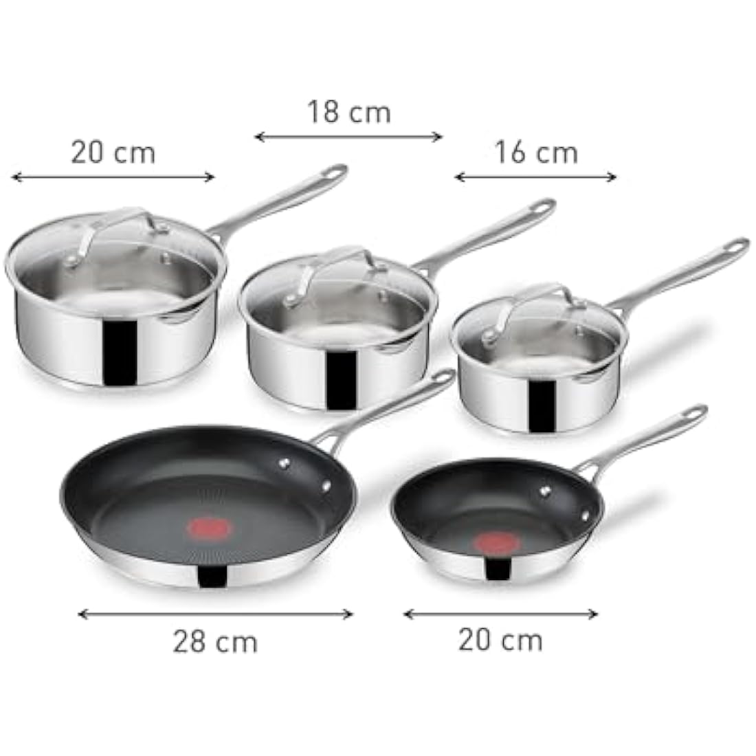 Tefal Jamie Oliver Cook's Direct Stainless Steel 5 Piece Cookware Set – – E304S544