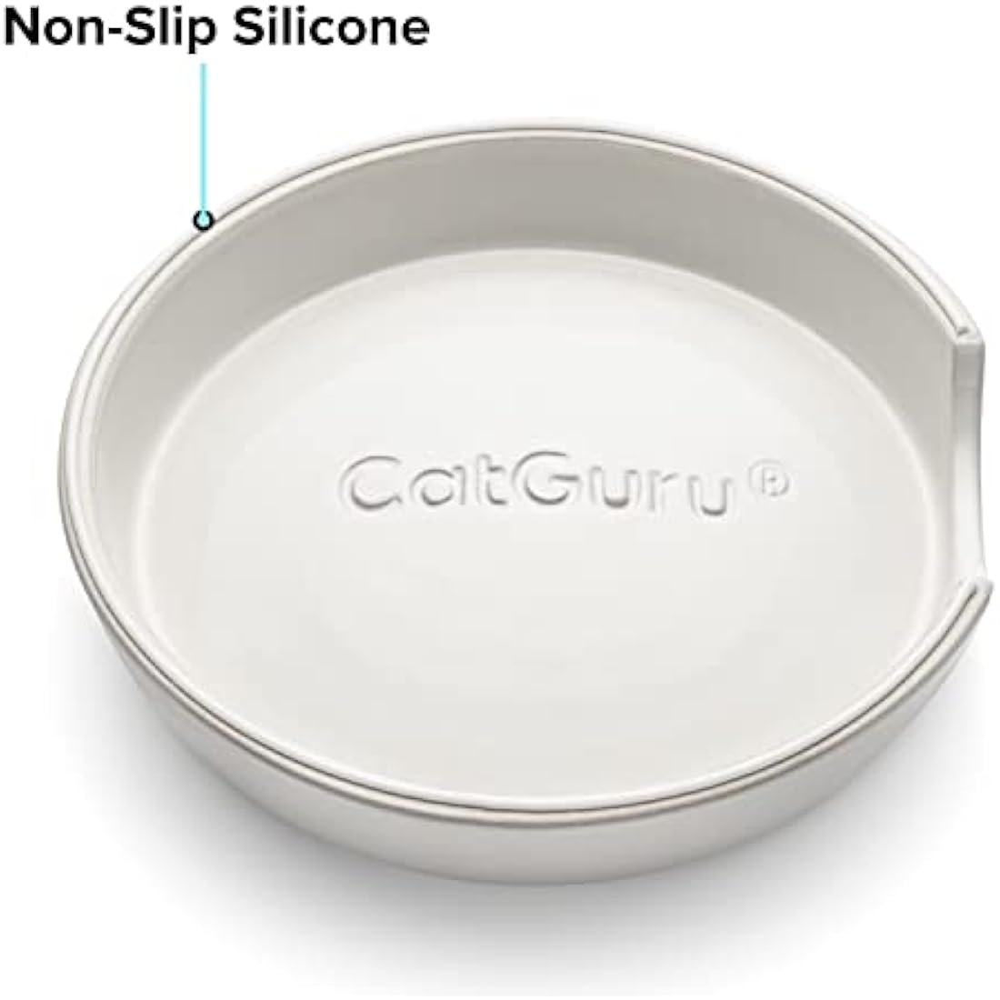 CatGuru Cat Bowls, Whisker Stress Free Cat Food Bowl, Reliefs Whisker Fatigue, Wide Cat Bowl, Non Slip Cat Food Bowls, Shallow Cat Dish, Cat Feeding & Watering Supplies (Set of 2, Ceramic, White)