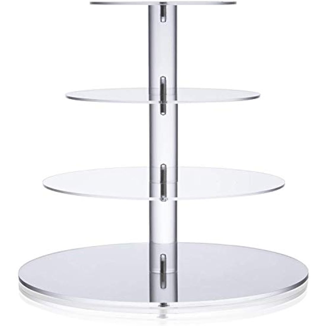 Cupcake Stand, ULIFEME 4 Tier Cake Stands, Round Acrylic Display Stands Cupcake Tower for Wedding, Birthday & Party, 6'' / 8'' / 10'' / 12'' Diameter Round Stand, 4 Inch Height, 4mm Thickness Acrylic