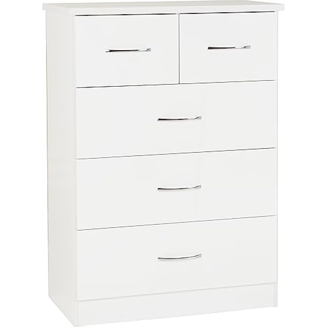 Seconique Nevada 3+2 Drawer Chest in White Gloss