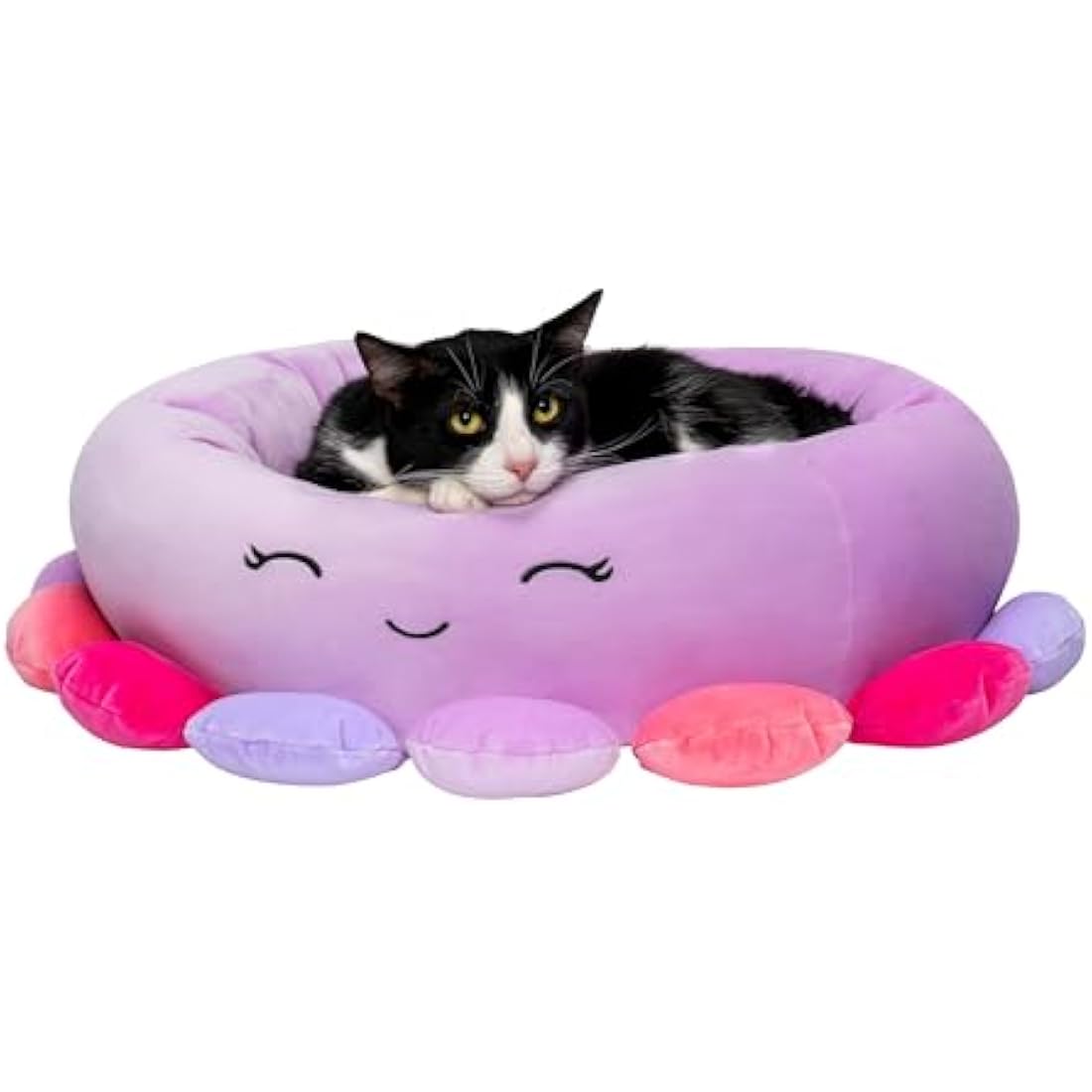Squishmallows Official 24-Inch Beula Octopus Pet Bed - Medium Ultrasoft Official Plush Pet Bed,purple