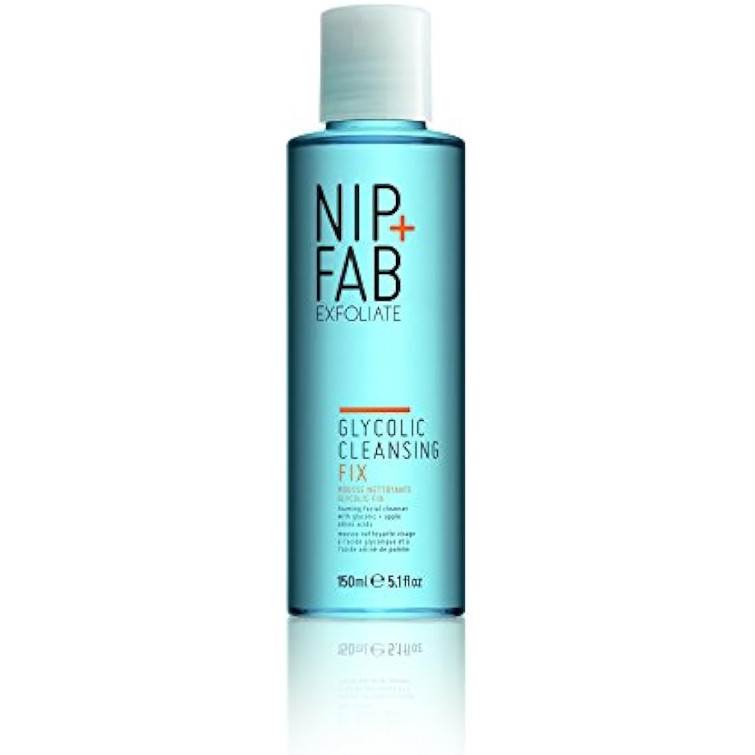 Nip + Fab Glycolic Acid Fix Foaming Cleanser for Face with Olive Oil, Exfoliating Resurfacing AHA Facial Cleansing Foam Wash for Exfoliation Even Tone Brighten Skin, Fine Lines and Wrinkles, 150 ml