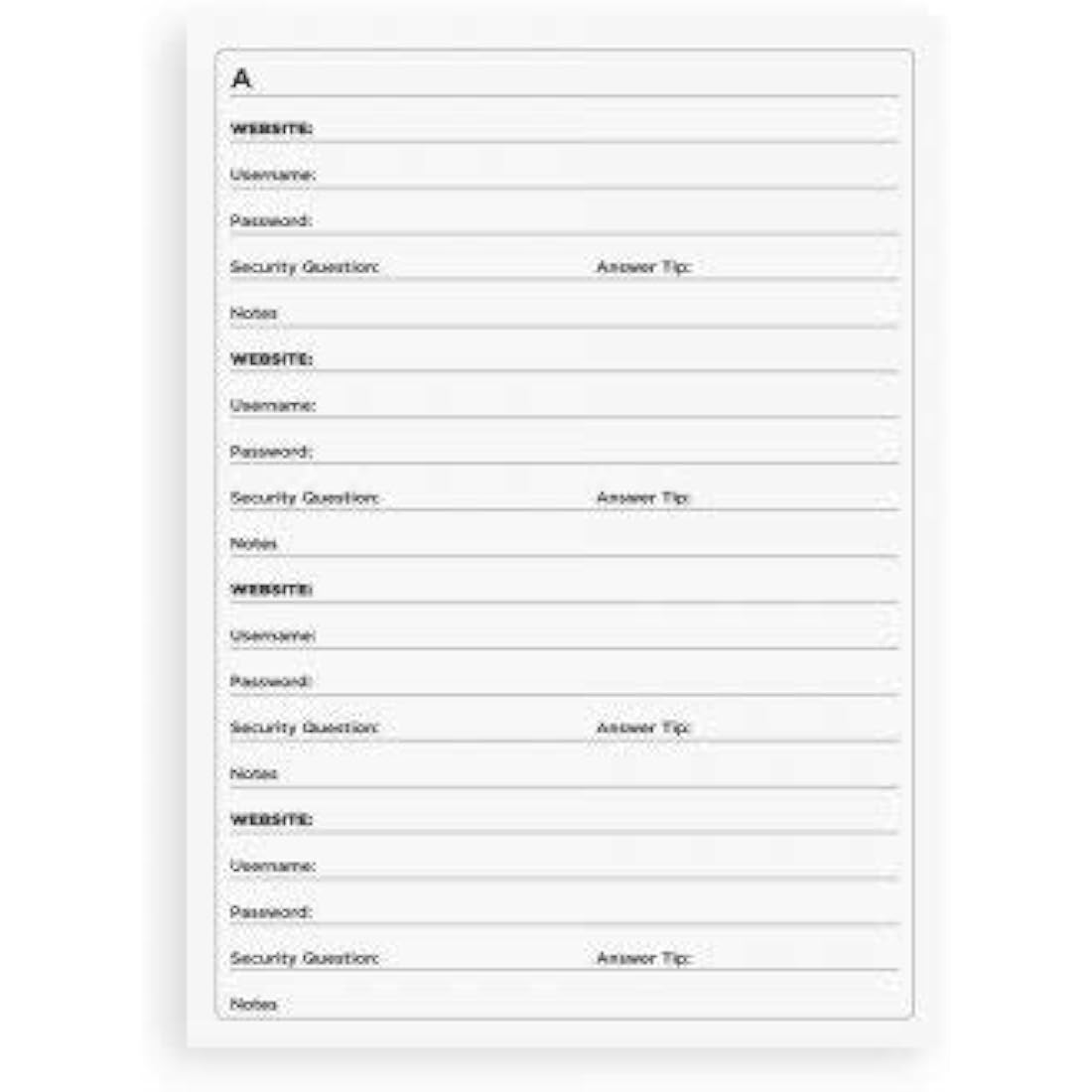 New Range! Web Password & Internet Address Notebook A6 (Light Blue)