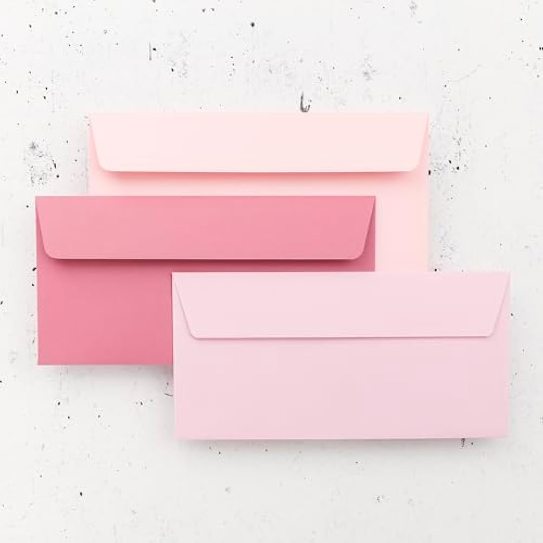 Clairefontaine - Ref 55655C - Pollen Adhesive Envelopes (Pack of 20) - DL Sized, 120gsm Paper, Printer-Compatible, Acid Free, Adhesive Strip for Easy Seal - Hydrangea Pink