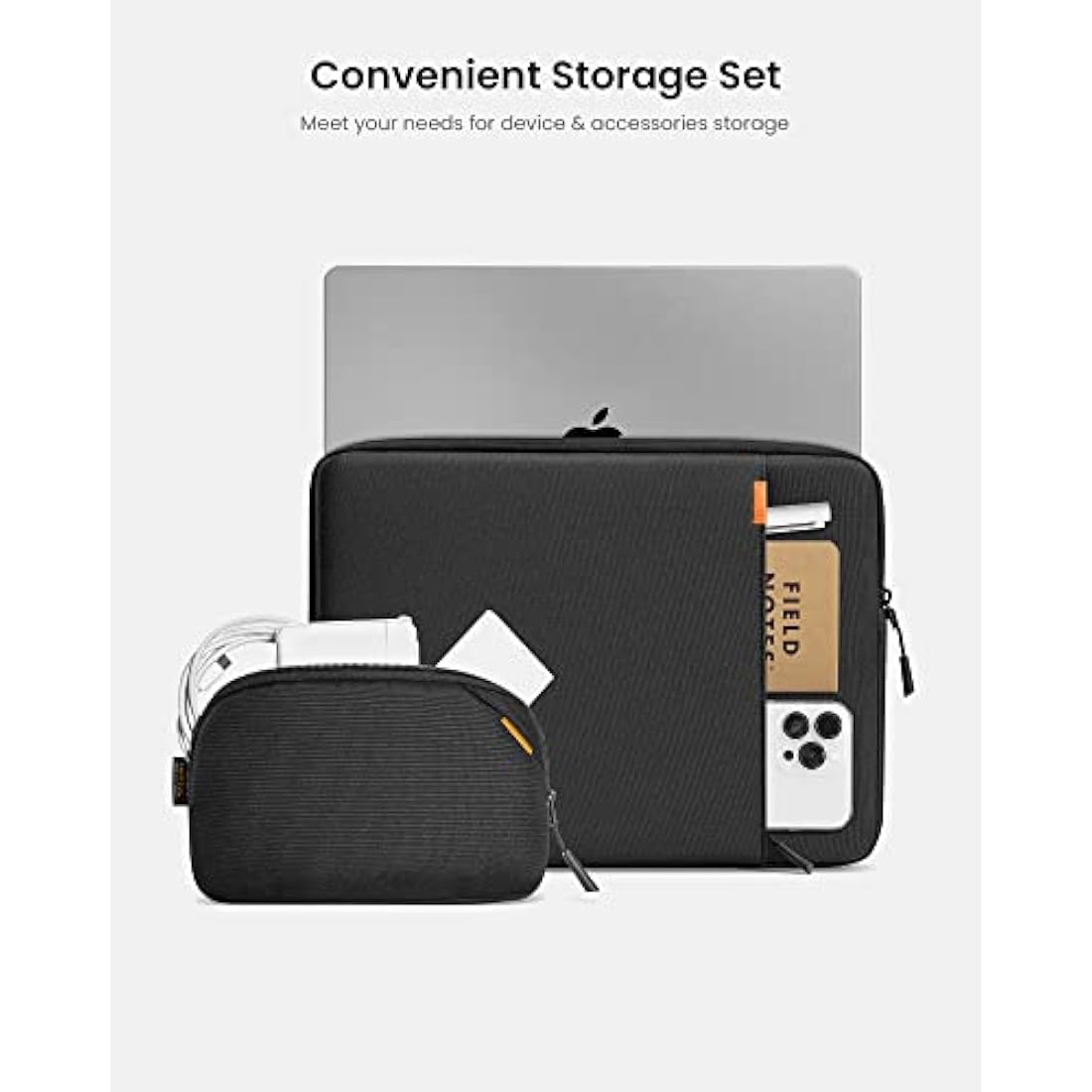 tomtoc 360 Protective Laptop Sleeve Set for 15-inch New MacBook Air M4/A3241 M3/A3114 M2/A2941 2025-2023, 15-inch MacBook Pro A1990 A1707, Water-Resistant Laptop Case Bag with Accessory Pouch