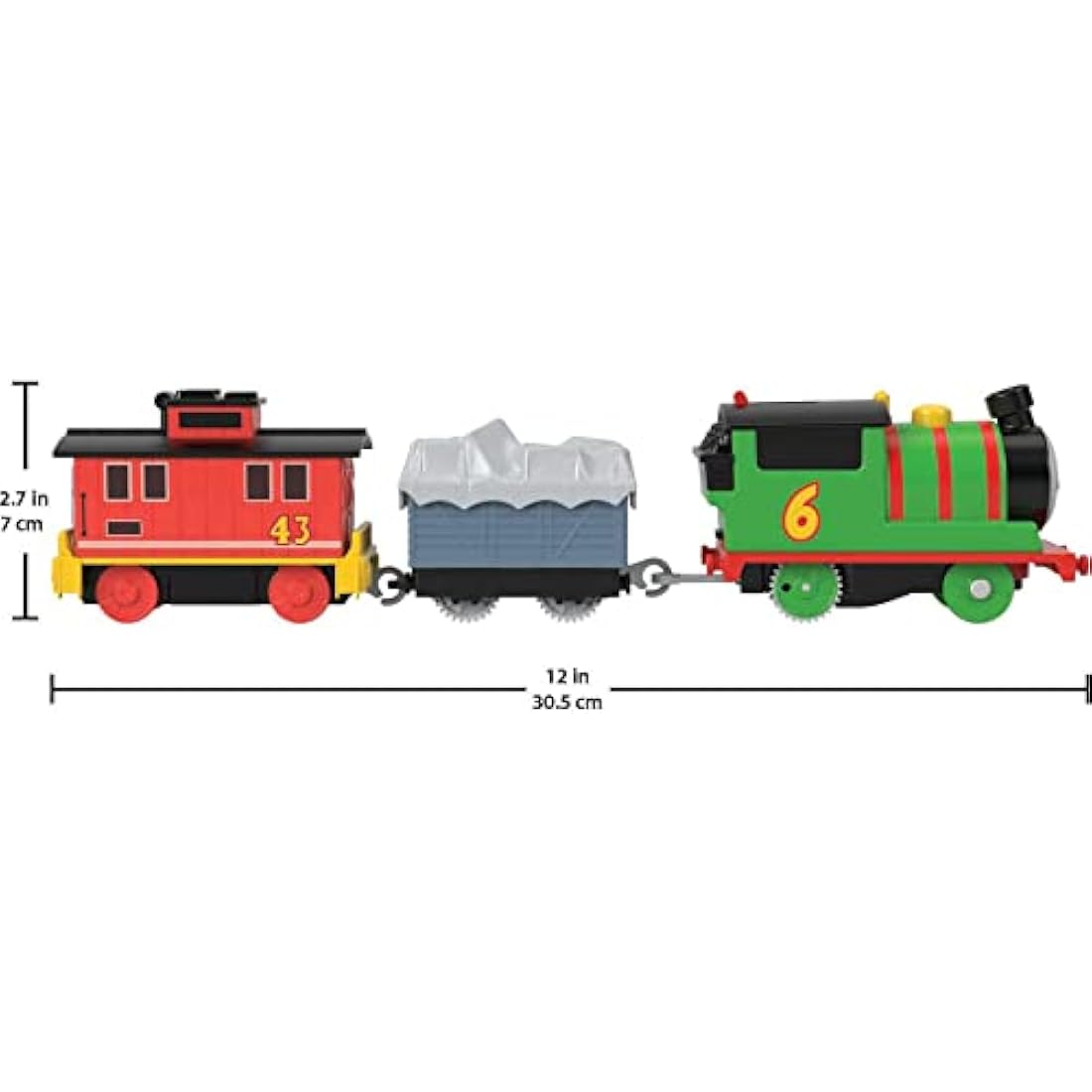 Thomas and Friends Motorized Toy Train Percy Battery-Powered Engine and Brake Car Bruno Rail Vehicle for Ages 3+ Years, HHN44