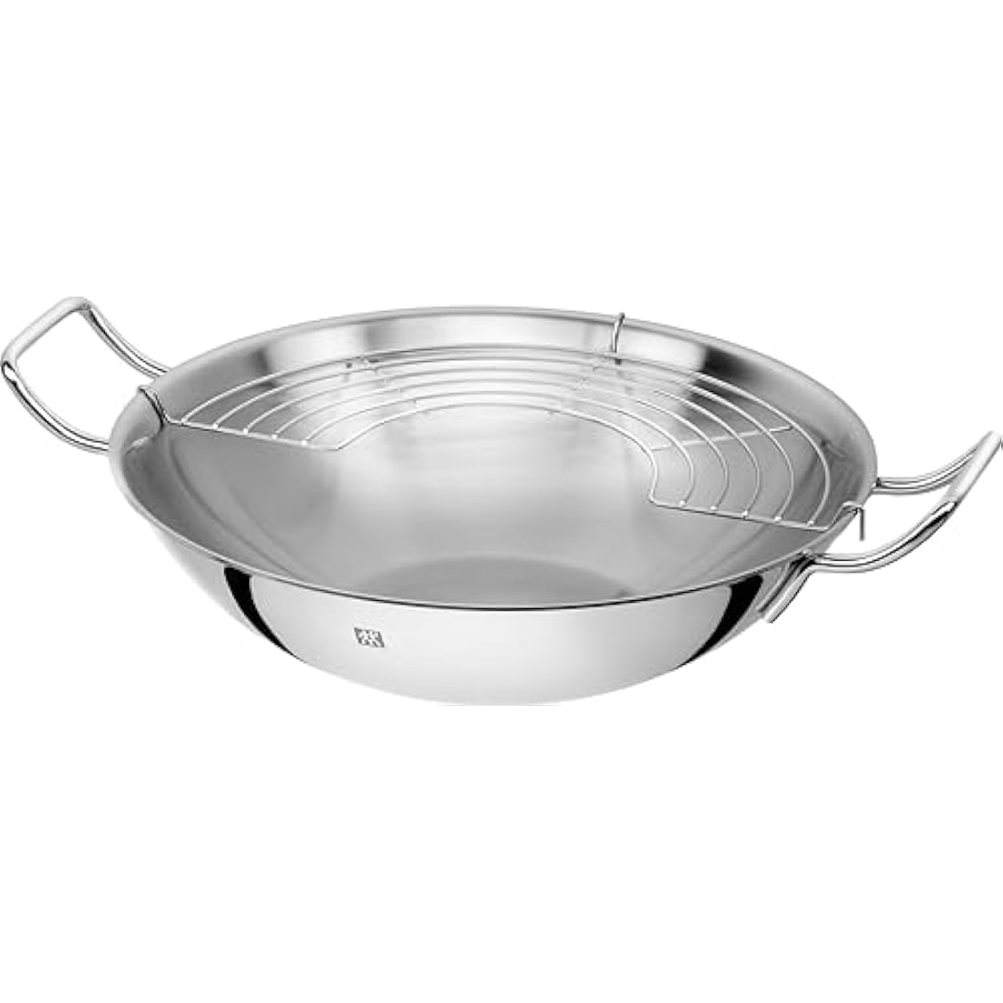 ZWILLING Wok, Incl. Glass Lid and Removable Grid Insert, Suitable for Induction, Ø 32 cm, Stainless Steel, Plus, Silver, 8L, Pack of 1