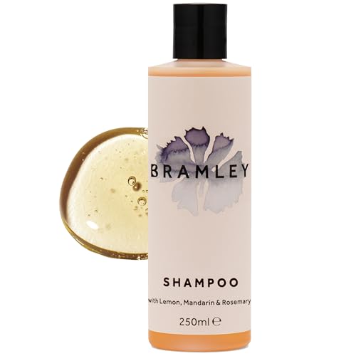 Bramley Shampoo (250ml), Sulphate Free and Natural Shampoo with Rosemary, Lemon & Mandarin Essential Oils, Vegan and SLS Free