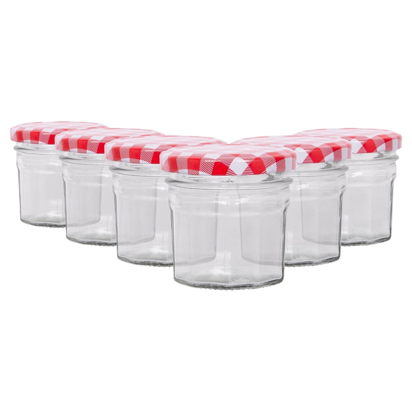90ml Glass Jam Jars with Lids - Pack of 6