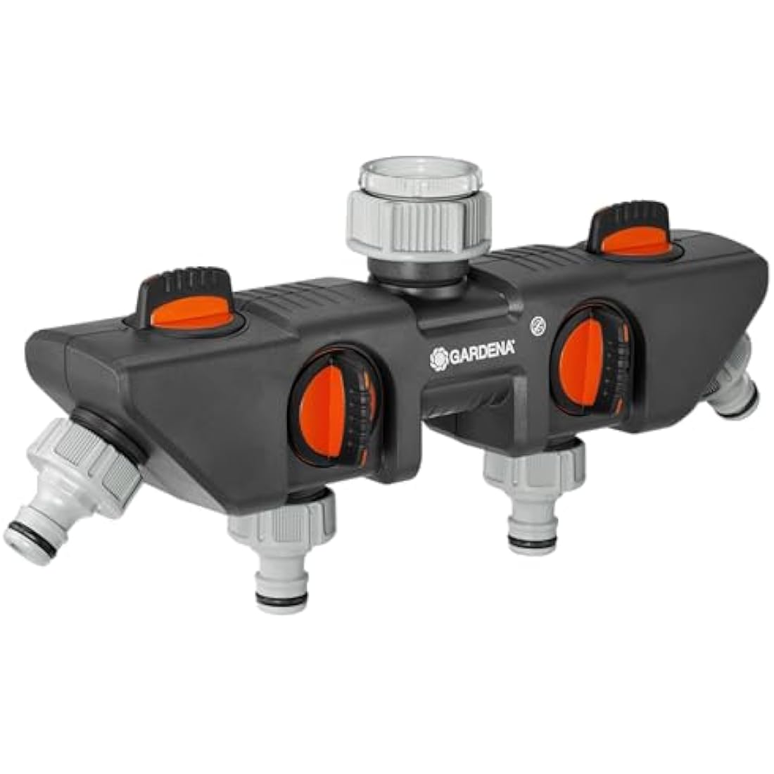 Gardena Four Channel Water Distributor: Connects up to Four Devices to The tap, can be Used with Gardena Water Computers and timers, Water Flow can be Regulated or Switched Off (8194-20)
