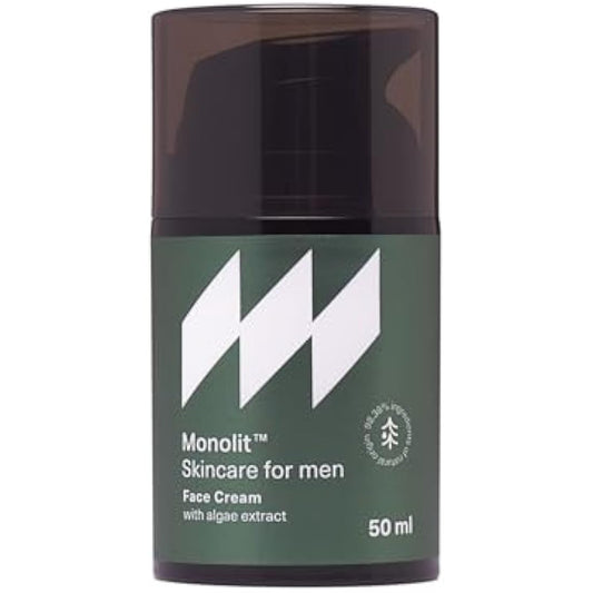 Monolit Face Cream with Algae Extract, For Man, Nourishing Avocado Oil, Anti-aging Spirulina, Moisturizing Coconut Oil, 50ml