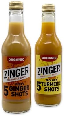 Big Zinger Ginger 6x330ml - 30 shots - Organic plant based shots with 18.4g pressed juice - Natural kick - No added sugar