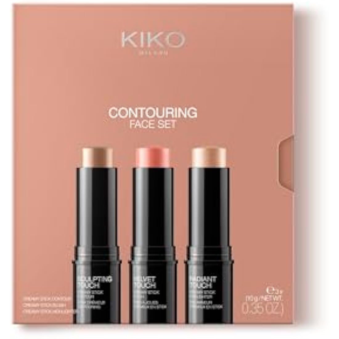 KIKO Milano Contouring Face Set 01 | Make-Up Kit With 3 Sticks for Blush, Highlight & Face Contour | Makeup Essentials for Sculpting & Defining | Creamy, Blendable Formula for a Flawless Make Up Look