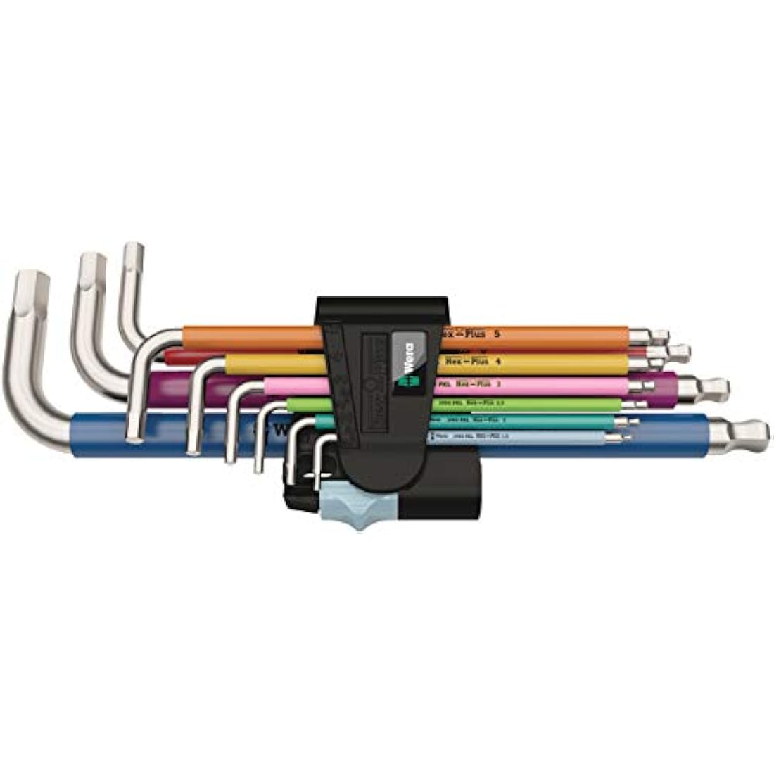 Wera 05022669001 L-Key Set 3950 SPKL/9 SM Metric of Stainless Steel, Silver