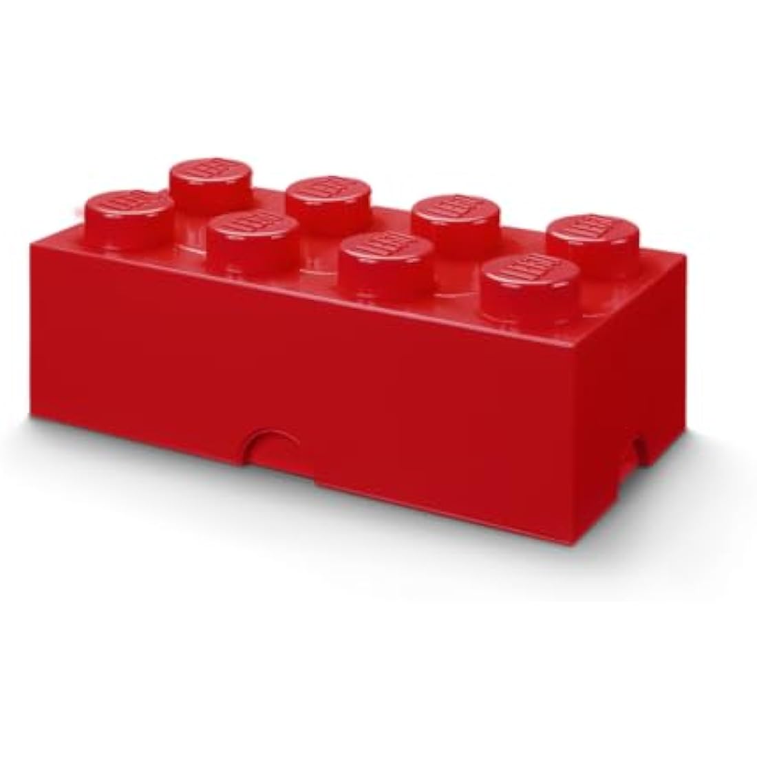 LEGO Storage Brick 8 Knobs RED - Stackable Plastic Storage Box with Lid for Kids and Adults, Ideal Desk Organizer and Toy Box - 12.1L Capacity