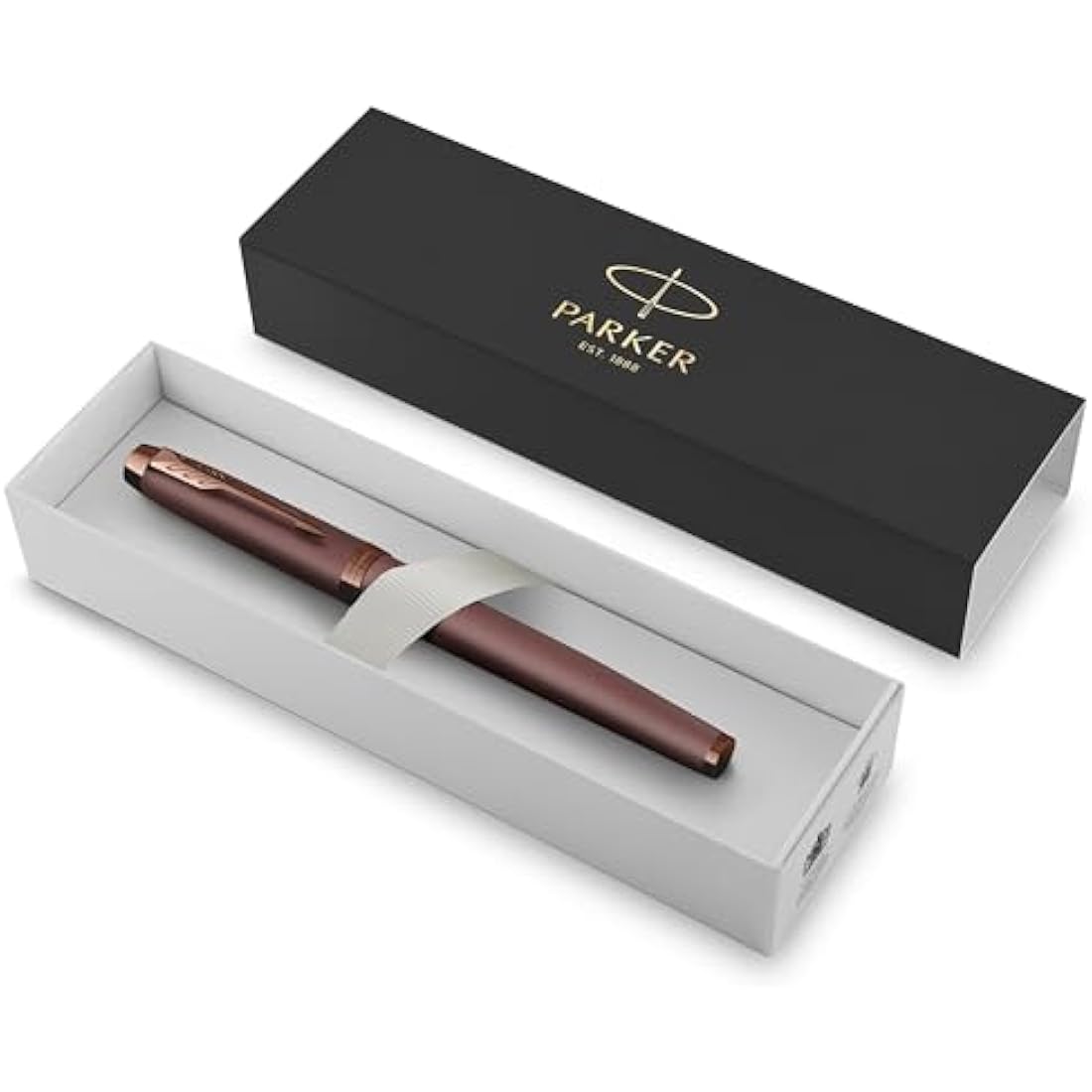 Parker IM Monochrome Fountain Pen | Burgundy Finish and Trims | Medium Point | Blue Ink | Gift Box