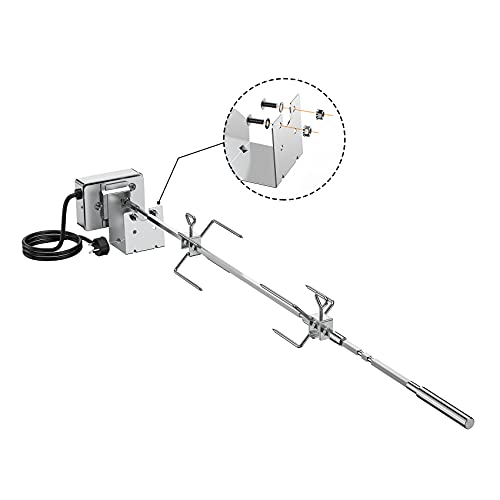 onlyfire BRK-6034 Stainless Steel Grill Rotisserie Kit Fits for Weber Genesis II 200/300 series & Genesis II LX 200/300 series gas grills