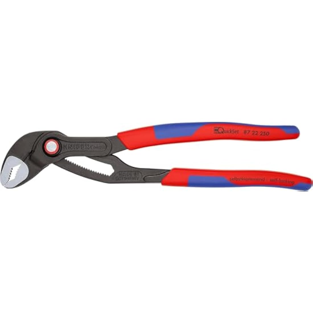 Knipex Cobra® QuickSet High-Tech Water Pump Pliers grey atramentized, with slim multi-component grips 250 mm 87 22 250
