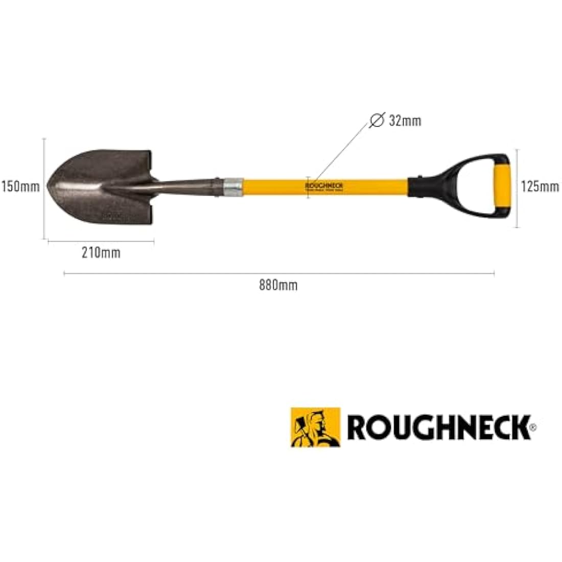 Roughneck ROU68010 Round Pointed For Digging Mini Shovel 880mm/34½"
