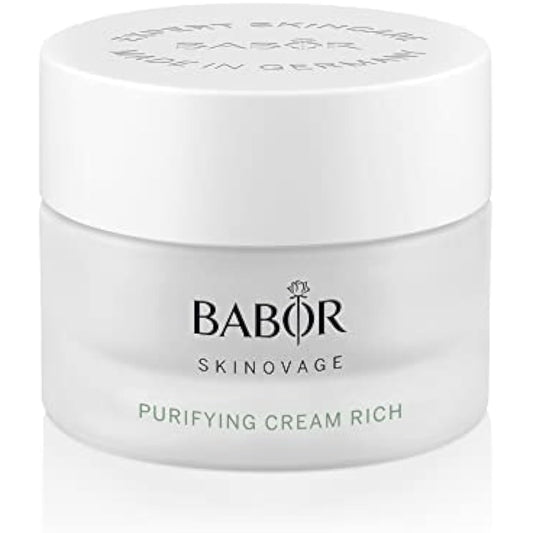 BABOR SKINOVAGE Purifying Cream rich, Rich facial cream for impure skin, Clarifying and pore-refining facial care, Vegan, 50 ml