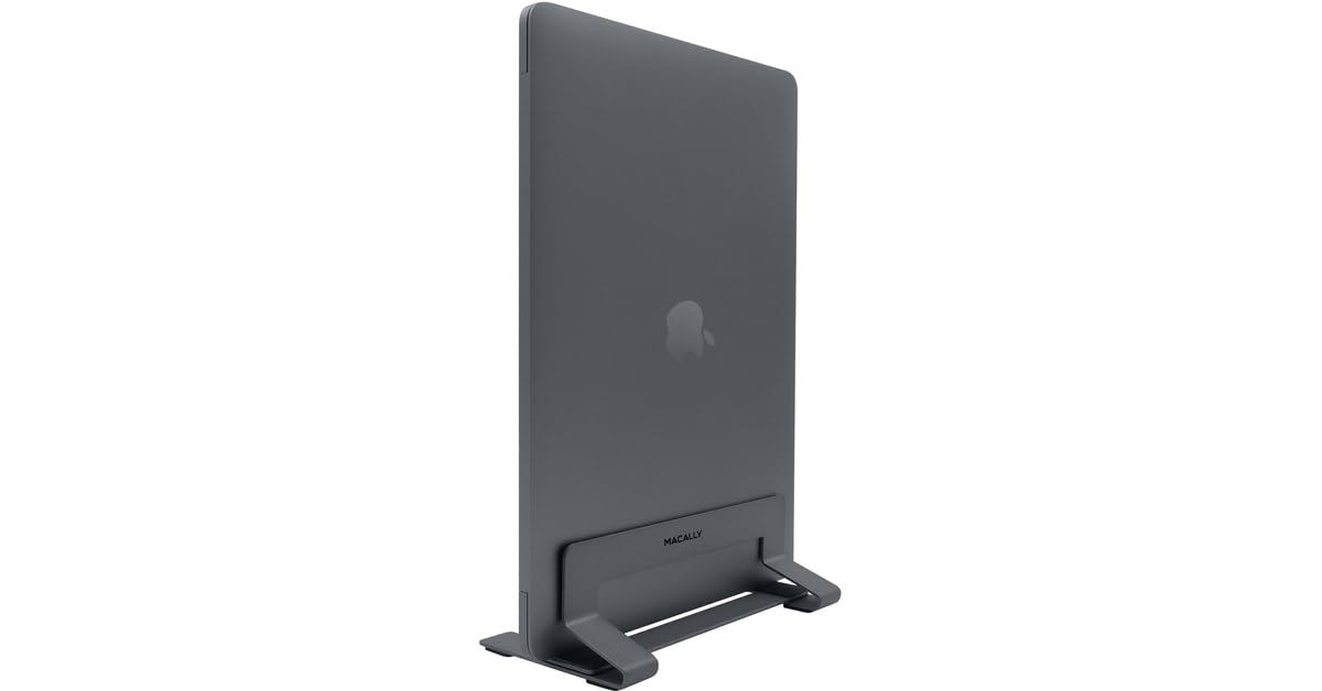Macally Universal Vertical Laptop Stand 13"-17" - Aluminium Silver