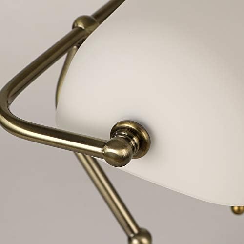 Newrays White Matted Glass Bankers Desk Lamp with Pull Chain Switch Plug in Fixture