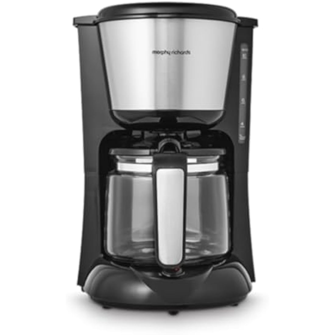 Morphy Richards Equip Filter Coffee Machine, Coffee Maker for Instant Coffee, Pour Over Technology, 10 Cup, Anti Drip, Reusable Filter, Keep Warm, Aroma Blender, Black/Brushed Steel, 162501