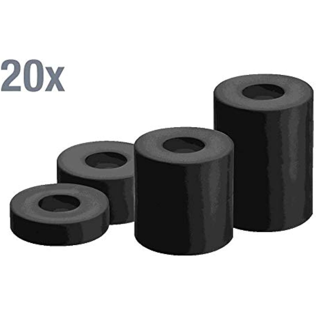 Gah-Alberts 338725 Spacer 5-8 mm Plastic Pack of 5 External ø 20 mm Height 5/10 / 20/30 mm Black