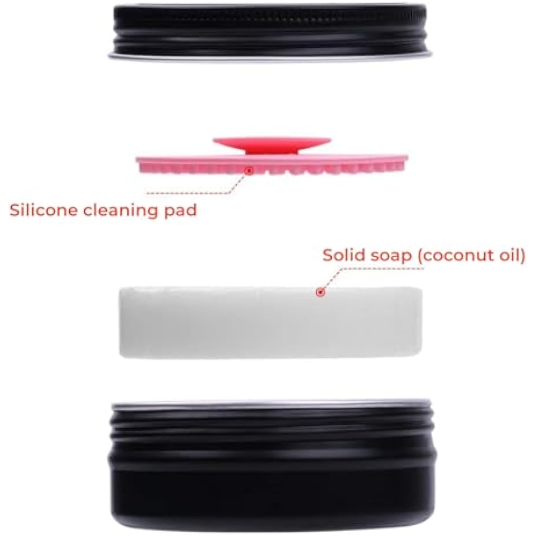 DUcare Makeup Brush Clean Set: Solid Soap Cleanser & Silicone Pad- Easy to Clean Blenders Brushes Shampoo Removes Shadow Color Cosmetic Colors for Daily Use Travel Set (Coconut Oil)