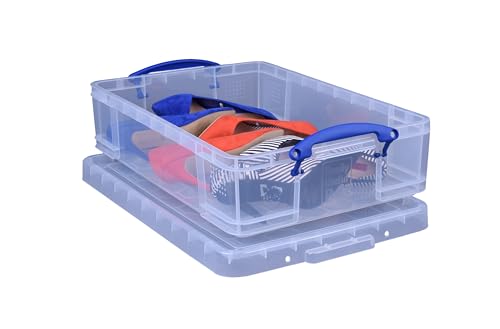 Really Useful Box Plastic Storage 24.5 Litre Clear (Pack Of 4)