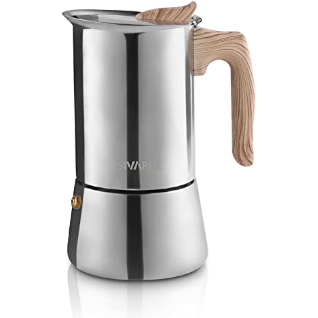 Sivaphe Moka Pot Espresso Maker, Stovetop Coffee Makers, Induction Hob Stainless Steel 6 Italian Cup 300ml 1-2 Mug