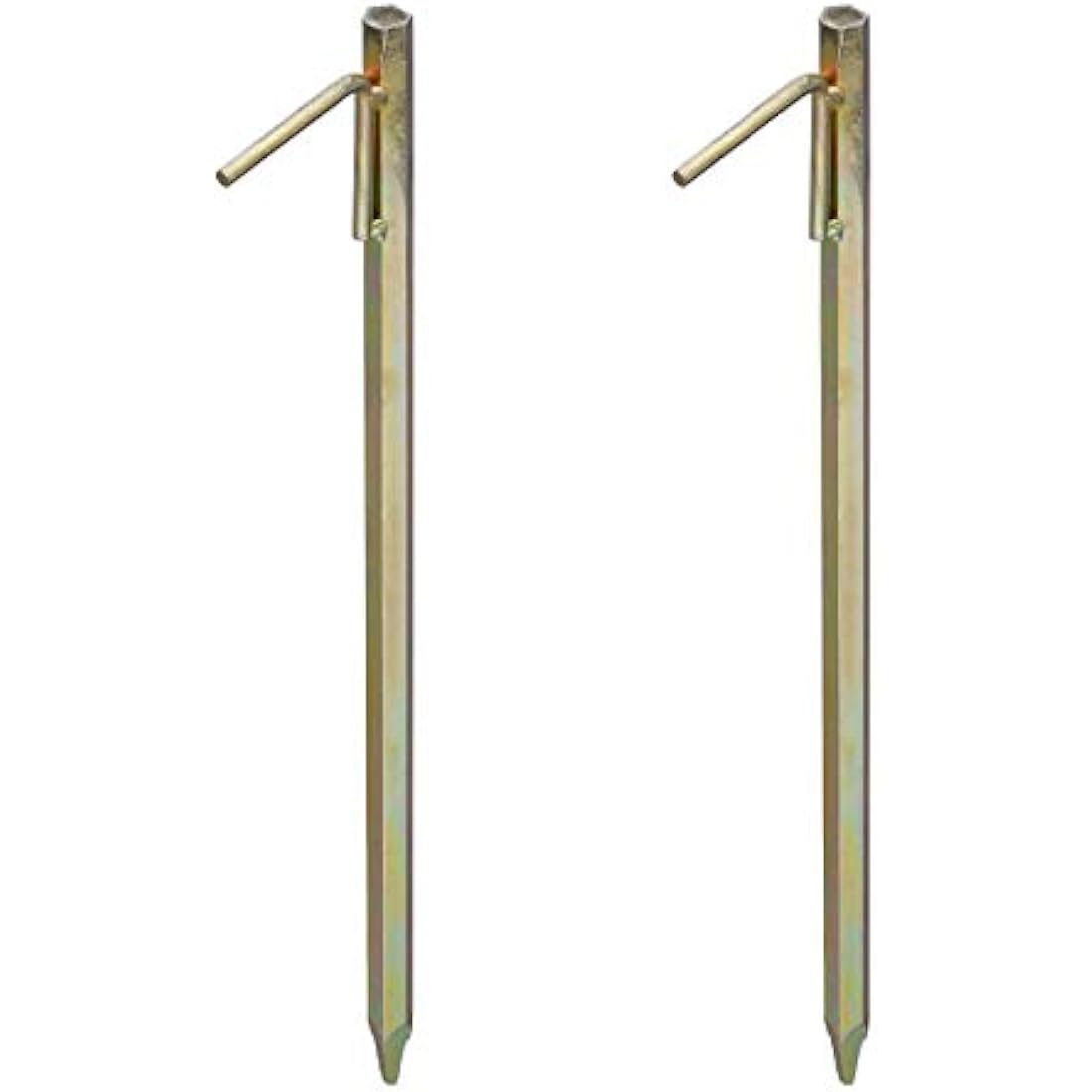 Relaxdays Heavy Duty Tent Stakes Set of 2, For Rocky Terrain, 51 cm, Camping Accessory, Galvanized Steel, Yellow