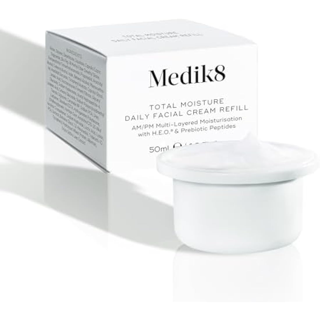 Medik8 Total Moisture Daily Facial Cream Refill Pod Hyaluronic Acid Moisturiser, Day and Night Face Cream, Clinically Proven Instant & Lasting Moisturisation - Fragrance Free - 50 ml