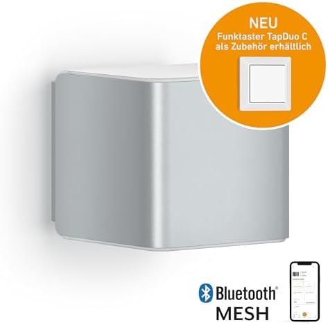 Steinel Wall Light L 840 SC Silver, LED Outdoor Light, 160° Motion Detector, Networkable, can be Operated via App, 9.5 W