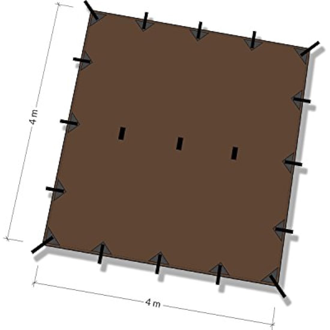 DD Hammocks Tarp 4x4 - Large Weatherproof Tapaulin for Group Camping and Outdoor Bushcraft Shelter