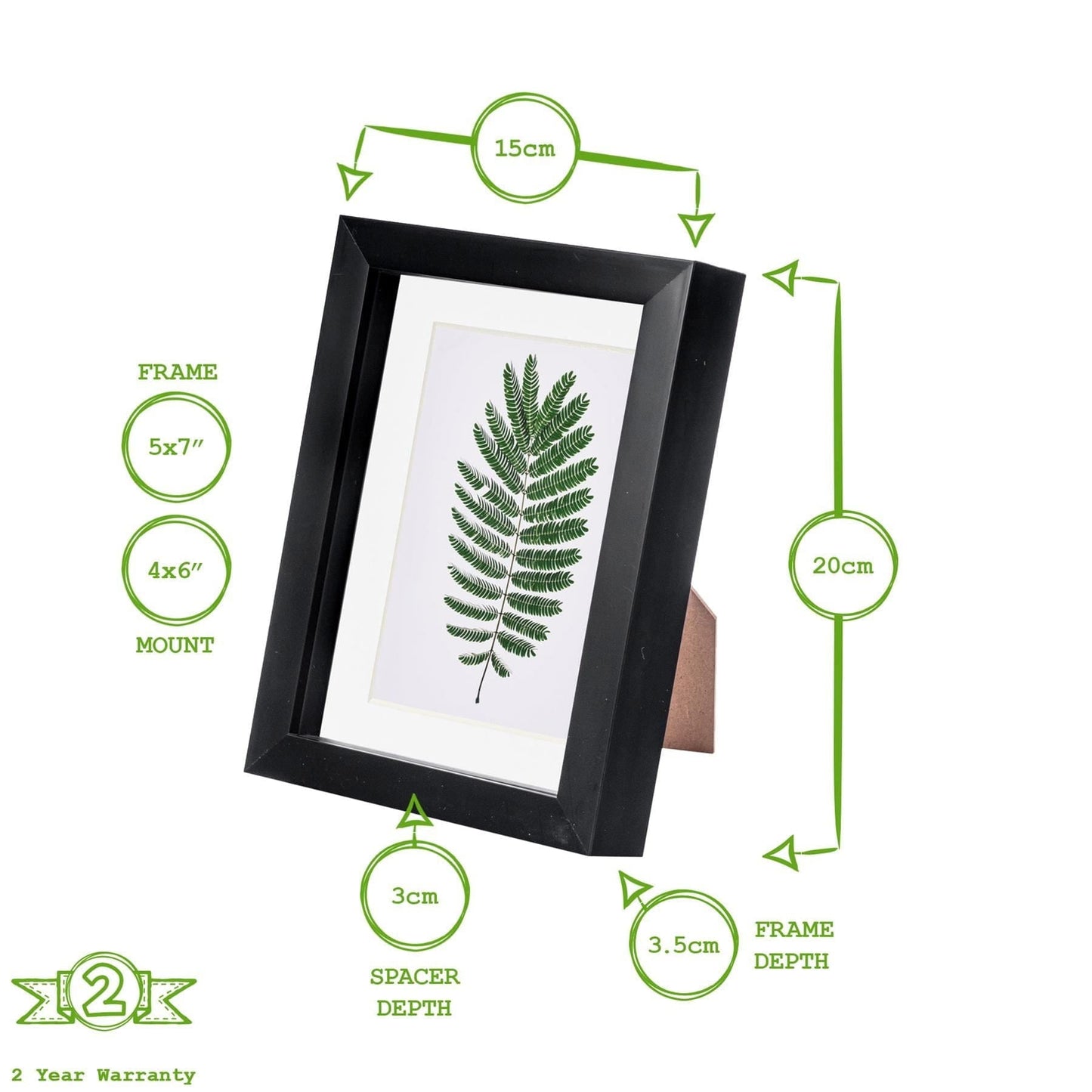 5" x 7" Dark Wood 3D Box Photo Frame - with 4" x 6" Mount